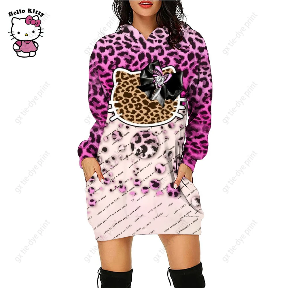 Y2K Американское ретро HELLO KITTY Женская толстовка с капюшоном 2023 Plus Толстовка с капюшоном E-girl Goth Punk Толстовка с длинным рукавом Модная уличная одежда Изображение 2